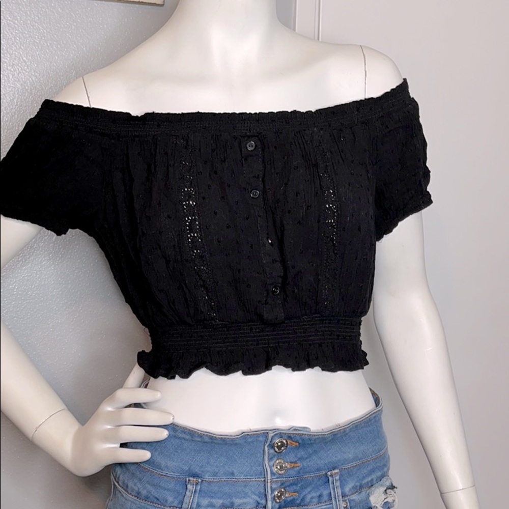 Swiss Dot Crop Top